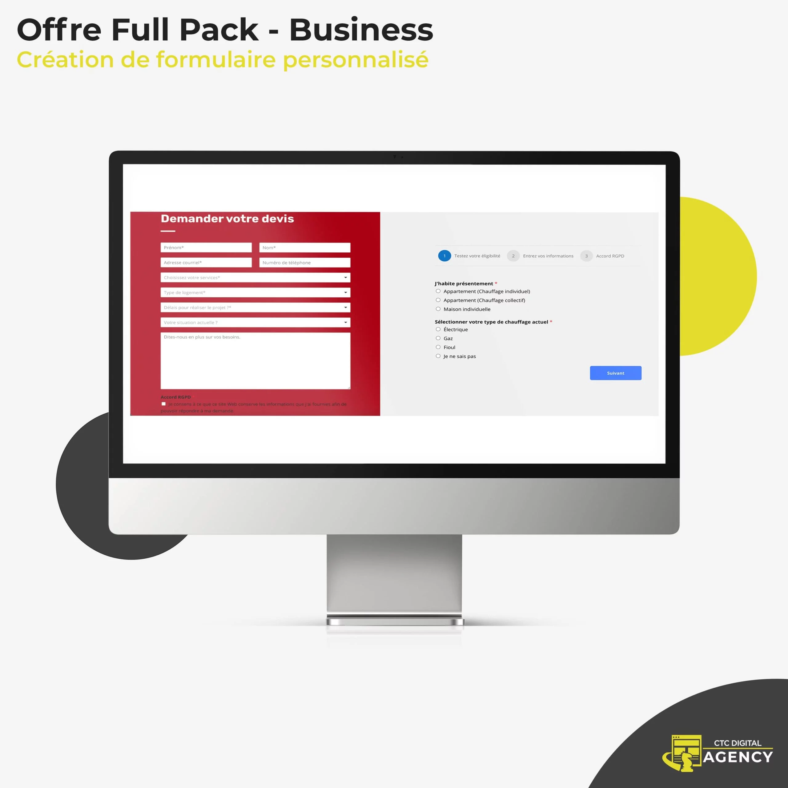 Création de formulaire personnalisé - Offre Full Pack - CTC Digital